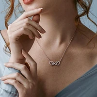 Julianna B Sterling Silver Diamond Heart Infinity Necklace
