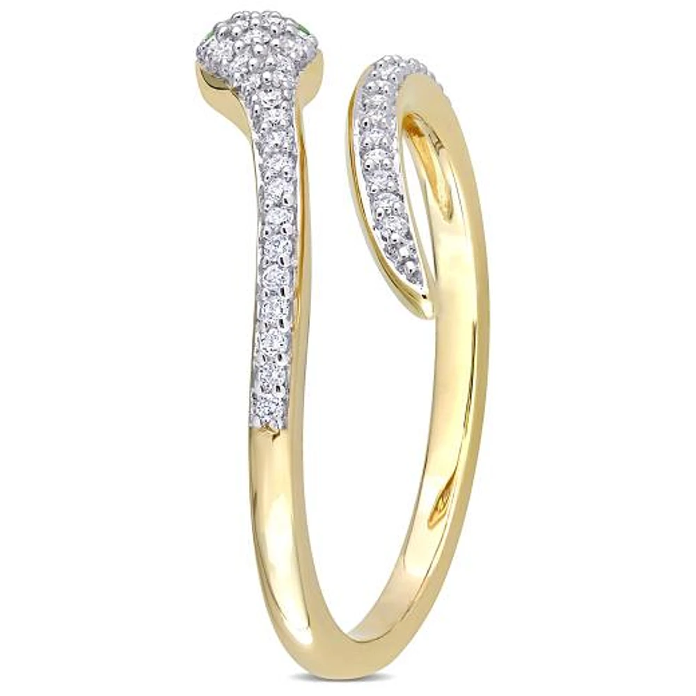 Julianna B 10K Yellow Gold Diamond & Tsavorite Snake Wrap Ring