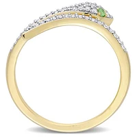 Julianna B 10K Yellow Gold Diamond & Tsavorite Snake Wrap Ring