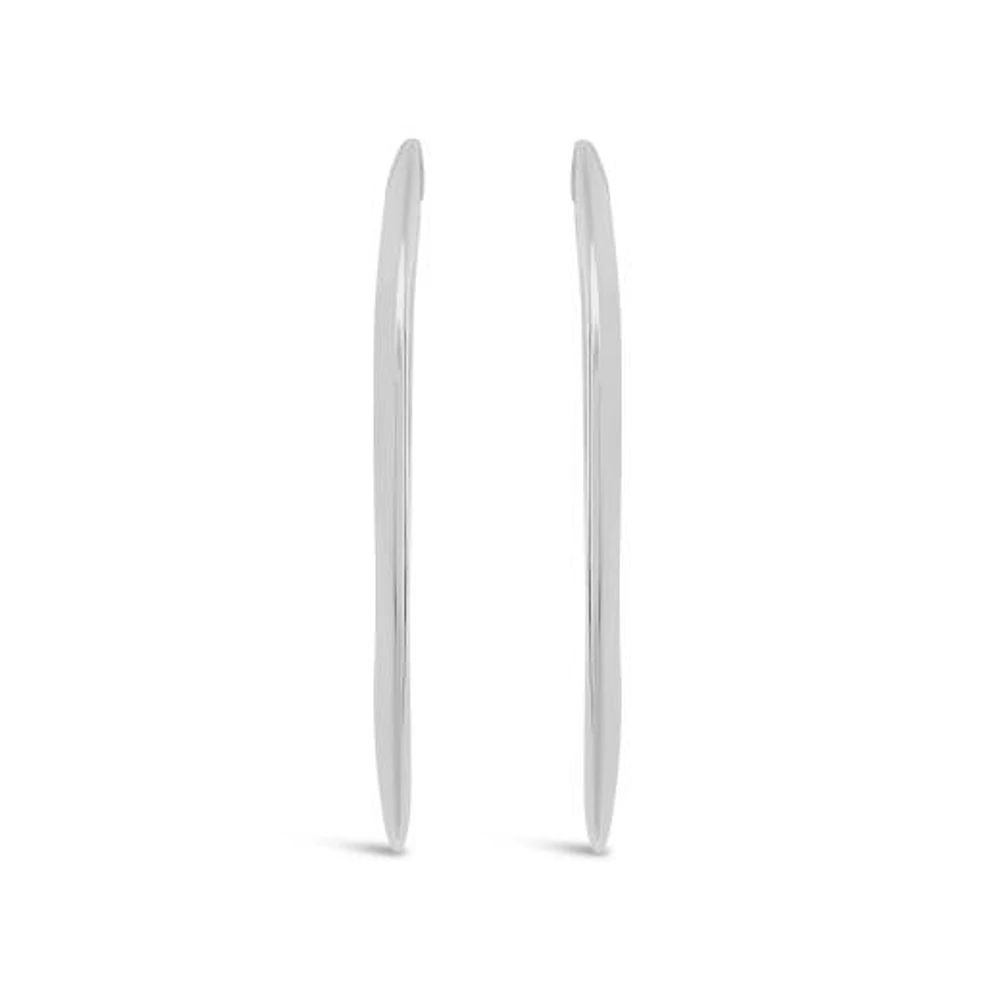 10K White Gold Large Hoop Earring