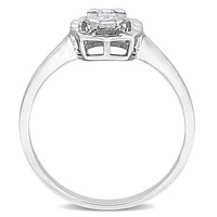 Julianna B 14K White Gold 0.24CTW Square Halo Diamond Ring
