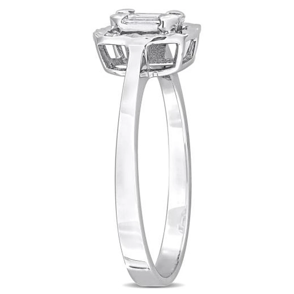 Julianna B 14K White Gold 0.24CTW Square Halo Diamond Ring