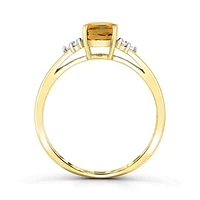 10K Yellow Gold Citrine & Diamond Ring