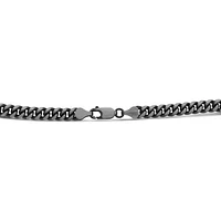 Sterling Silver 22" Curb Chain with Gun Metal Finish