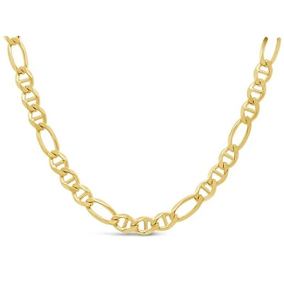 10K Yellow Gold 4.8MMSolid Diamond Cut Figarucci 22" Chain