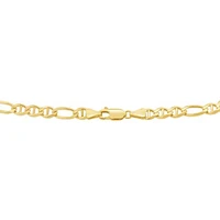 10K Yellow Gold 4.8MMSolid Diamond Cut Figarucci 22" Chain