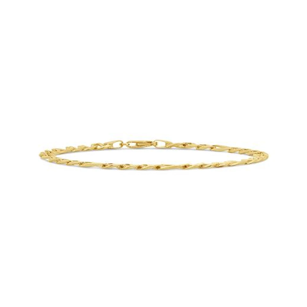 10K Yellow GoldSolid Diamond Cut Figarucci 8.5" Bracelet