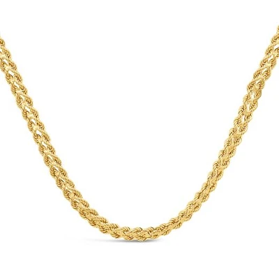 10K Yellow Gold 18" Semi Solid Double Rope Chain