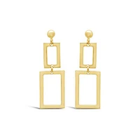 10K Yellow Gold Square Drop Earrings