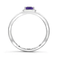 Sterling Silver Amethyst Men's Ring