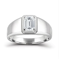 Sterling Silver White Topaz Men's Ring