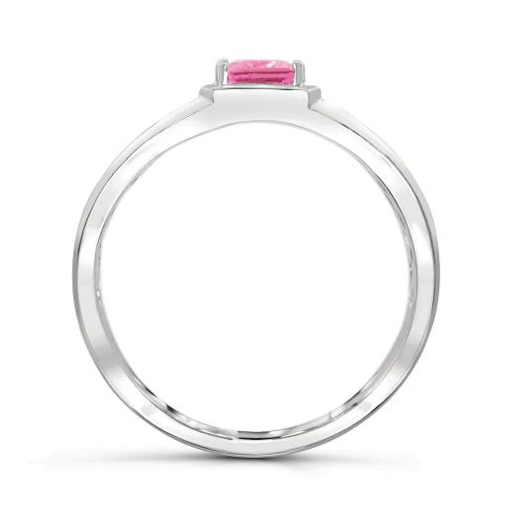 Sterling Silver Pink Tourmaline Men's Ring