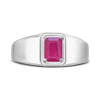 Sterling Silver Ruby Men's Ring