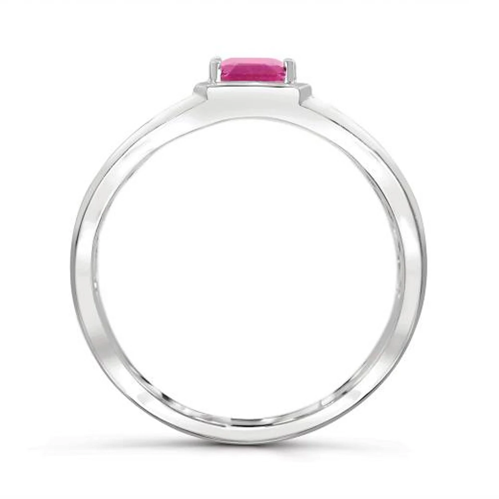 Sterling Silver Ruby Men's Ring