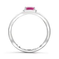 Sterling Silver Ruby Men's Ring