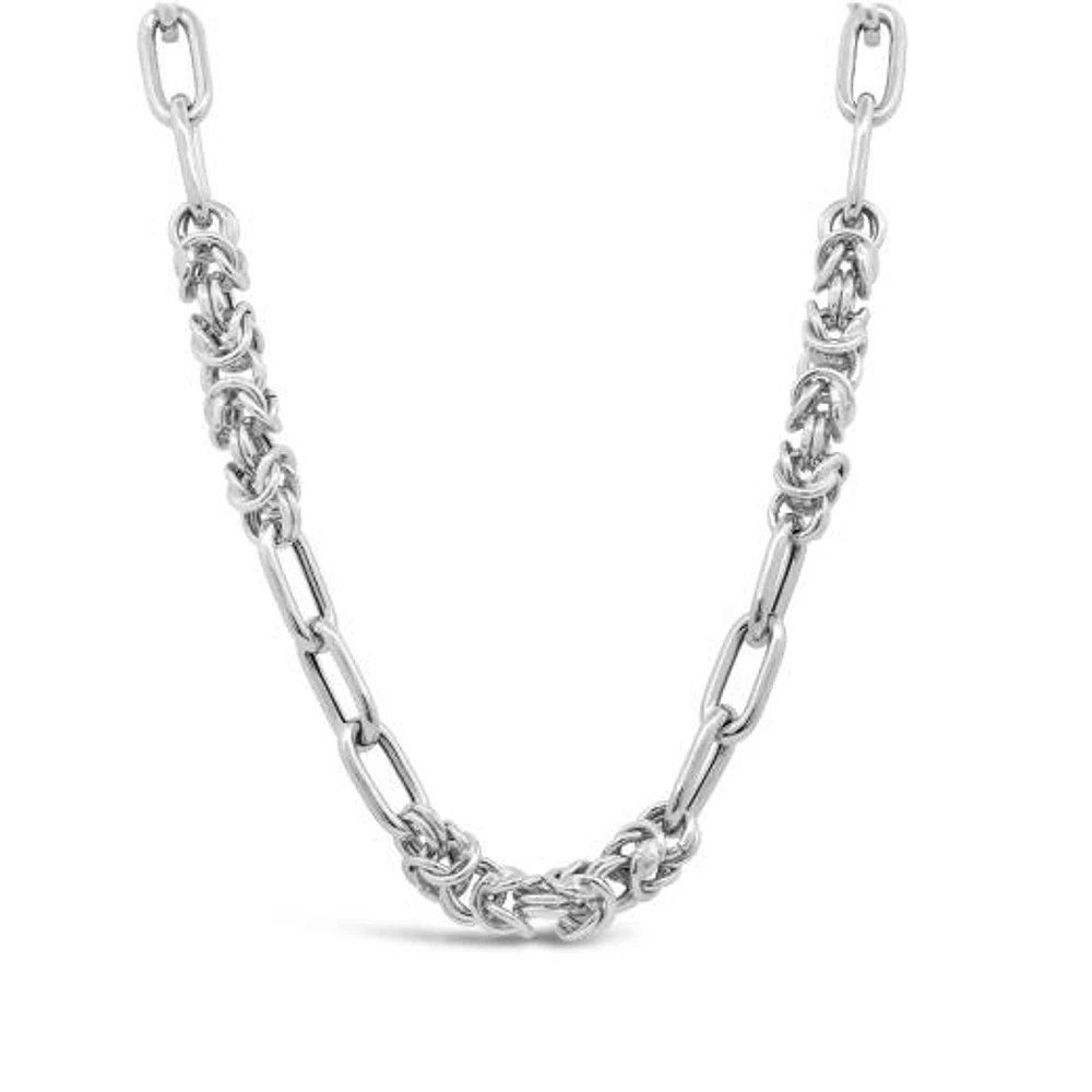 Sterling Silver 17.5" Byzantine Paperclip Necklace