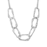 Sterling Silver 16" Hammered Link Necklace