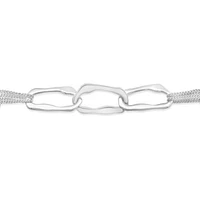 Sterling Silver 7" Hammered Link Bracelet