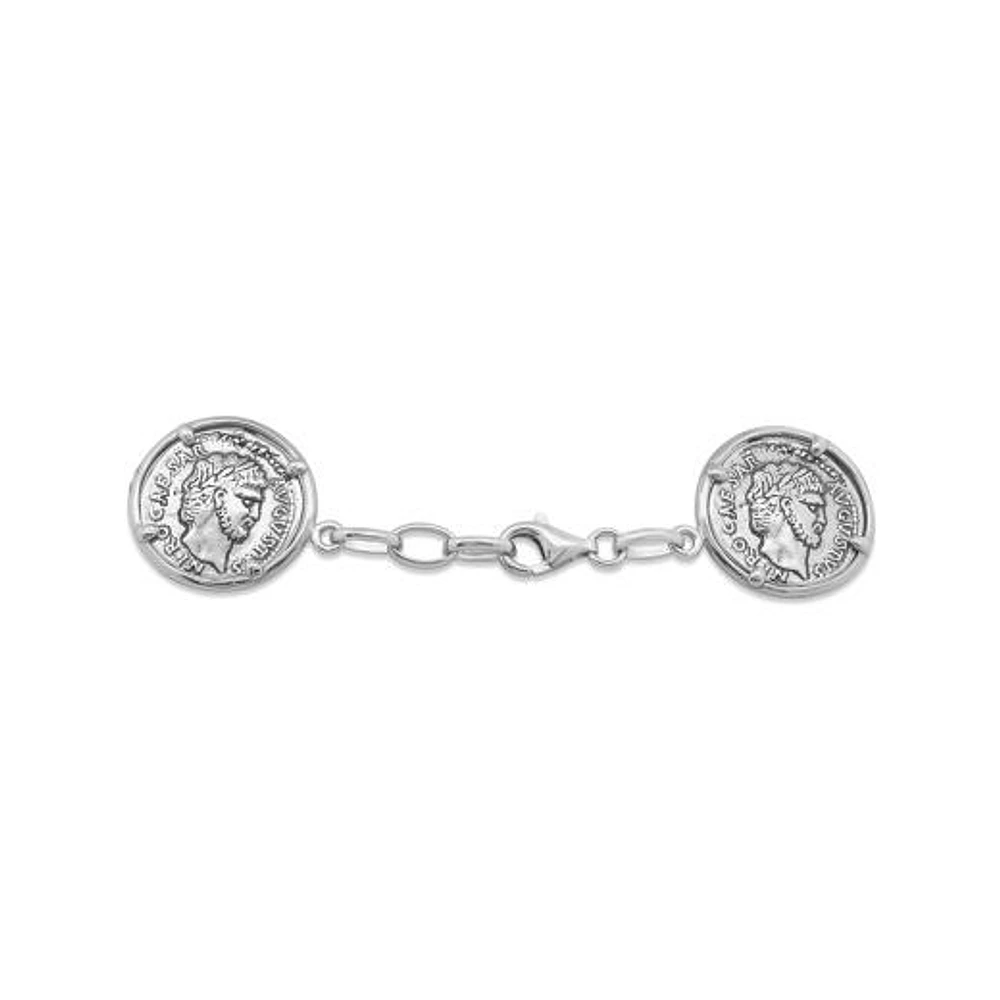 Sterling Silver 7.5" Coin Bracelet