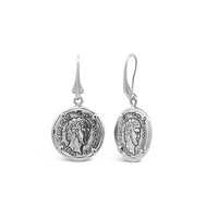 Sterling Silver Coin Drop Earrings