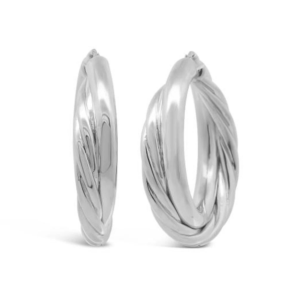 Sterling Silver Large Hoop Earring