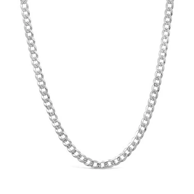 Sterling Silver 20" Pave Curb Chain