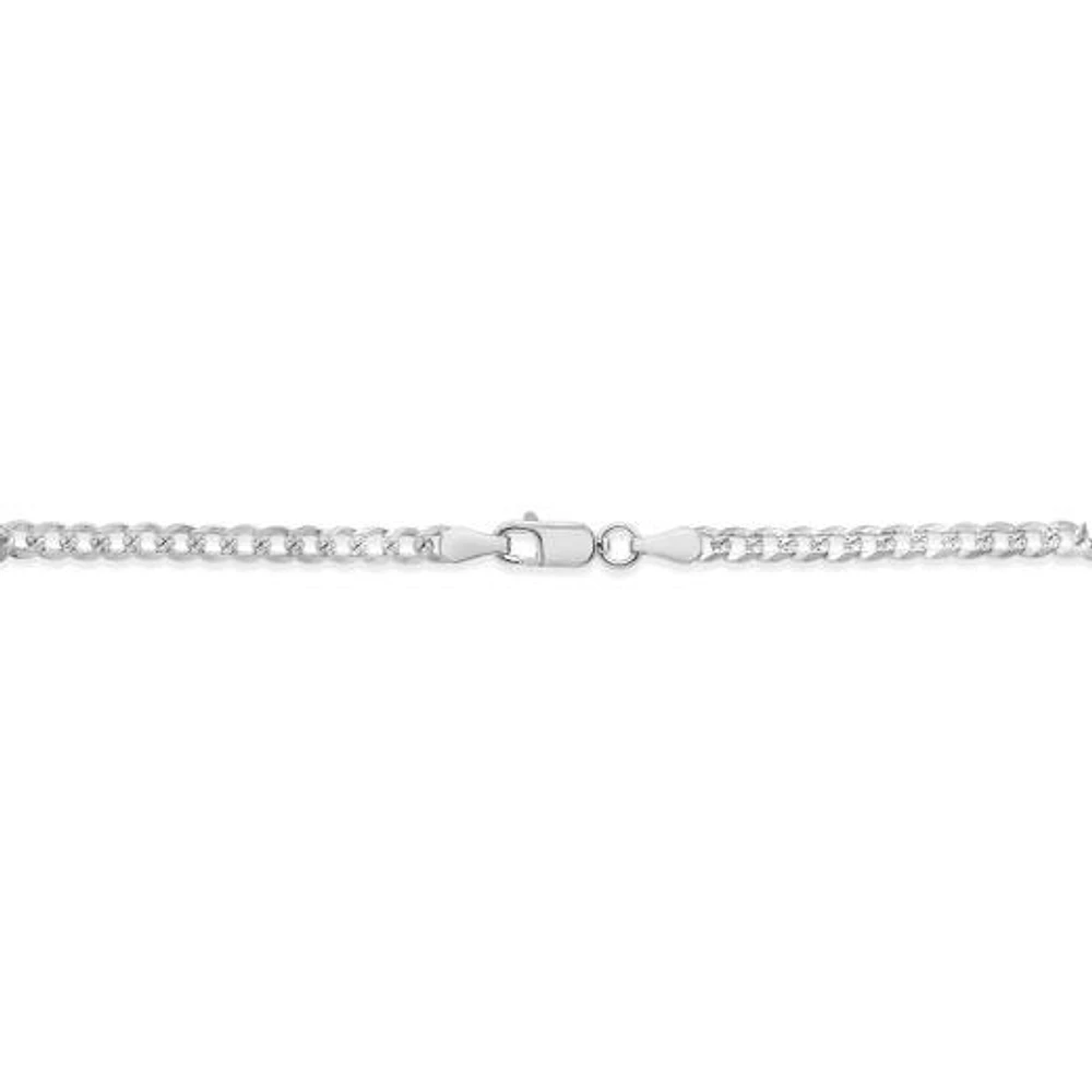 Sterling Silver 18" Pave Curb Chain