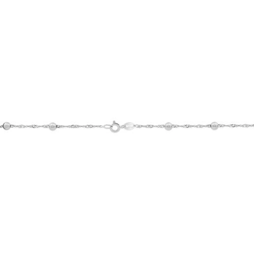 Sterling Silver 18"+2" Extender 4mm Bead Station Chain