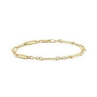 10K Yellow Gold Open Paper Clip Link 7.5" Bracelet