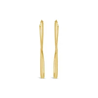 14K Yellow Gold Diamond Shape Hoop Earring