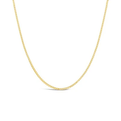 14K Yellow Gold 0.8mm 18" Box Chain