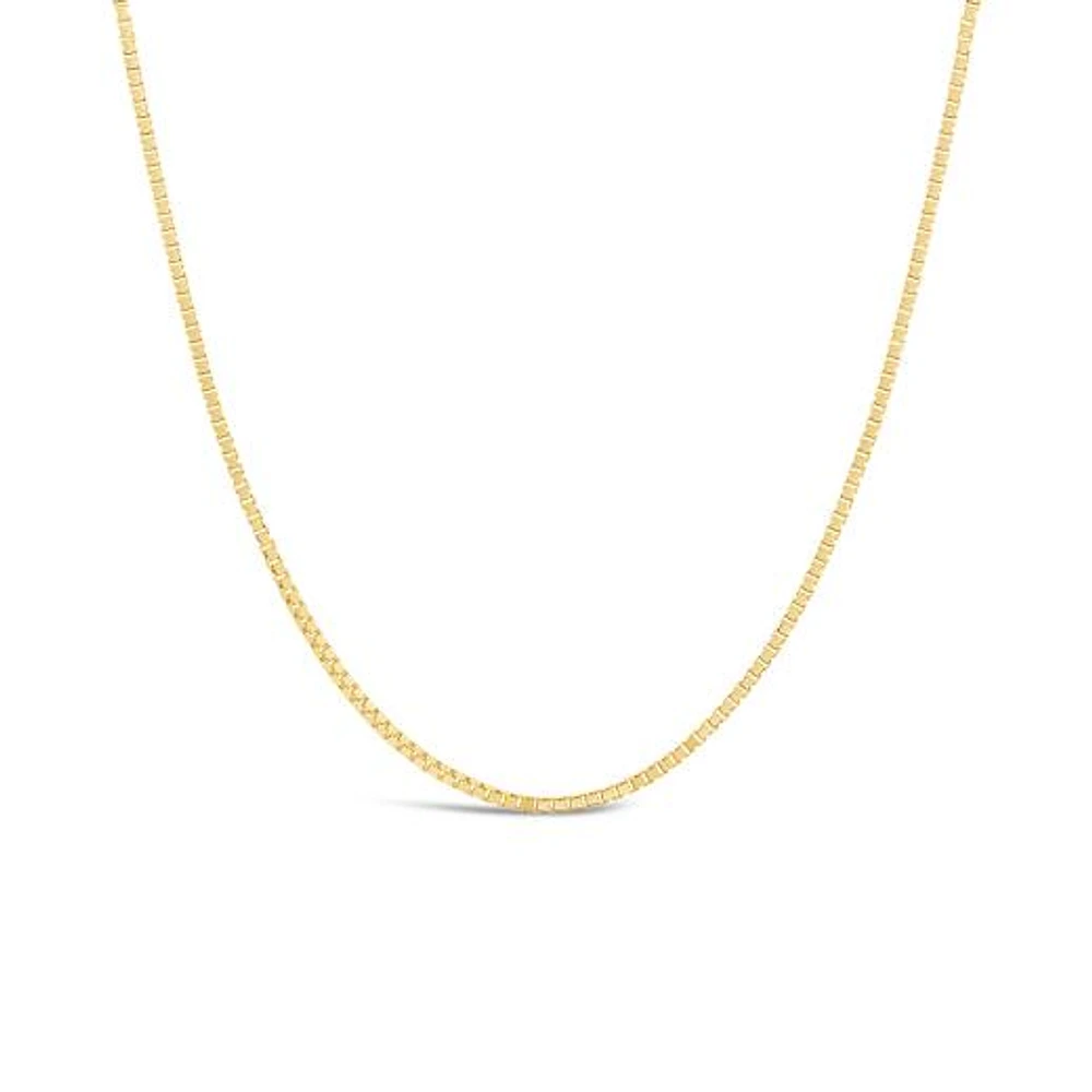 18K Yellow Gold 0.8mm 18" Box Chain