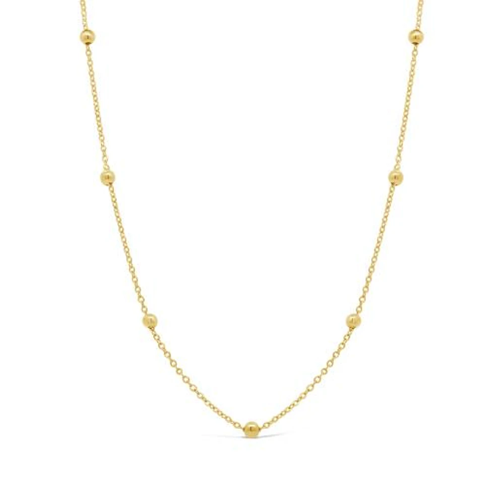 10K Yellow Gold 18" Bead Station Chain