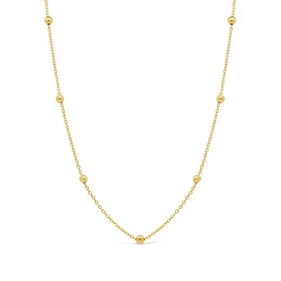 10K Yellow Gold 18" Bead Station Chain