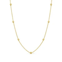 10K Yellow Gold 18" Bead Station Chain