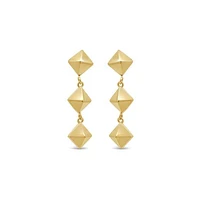 14K Yellow Gold Geometric Drop Earrings