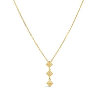 14K Yellow Gold Geometric Drop 17" + 1" Pendant