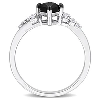 Julianna B 14K White Gold 0.73CTW Black Princess Diamond Fashion Ring