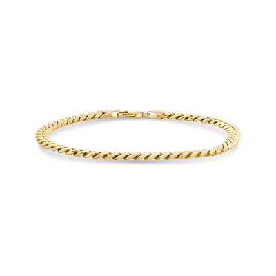 10K Yellow Gold 5.25mm 8.5" Semi Solid Miami Cuban Bracelet