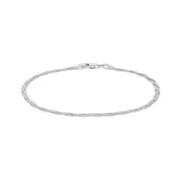 10K White Gold 7.5" 2.7mm Braided Herringbone Bracelet