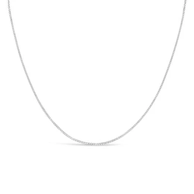 10K White Gold 22" 0.8mm Box Chain