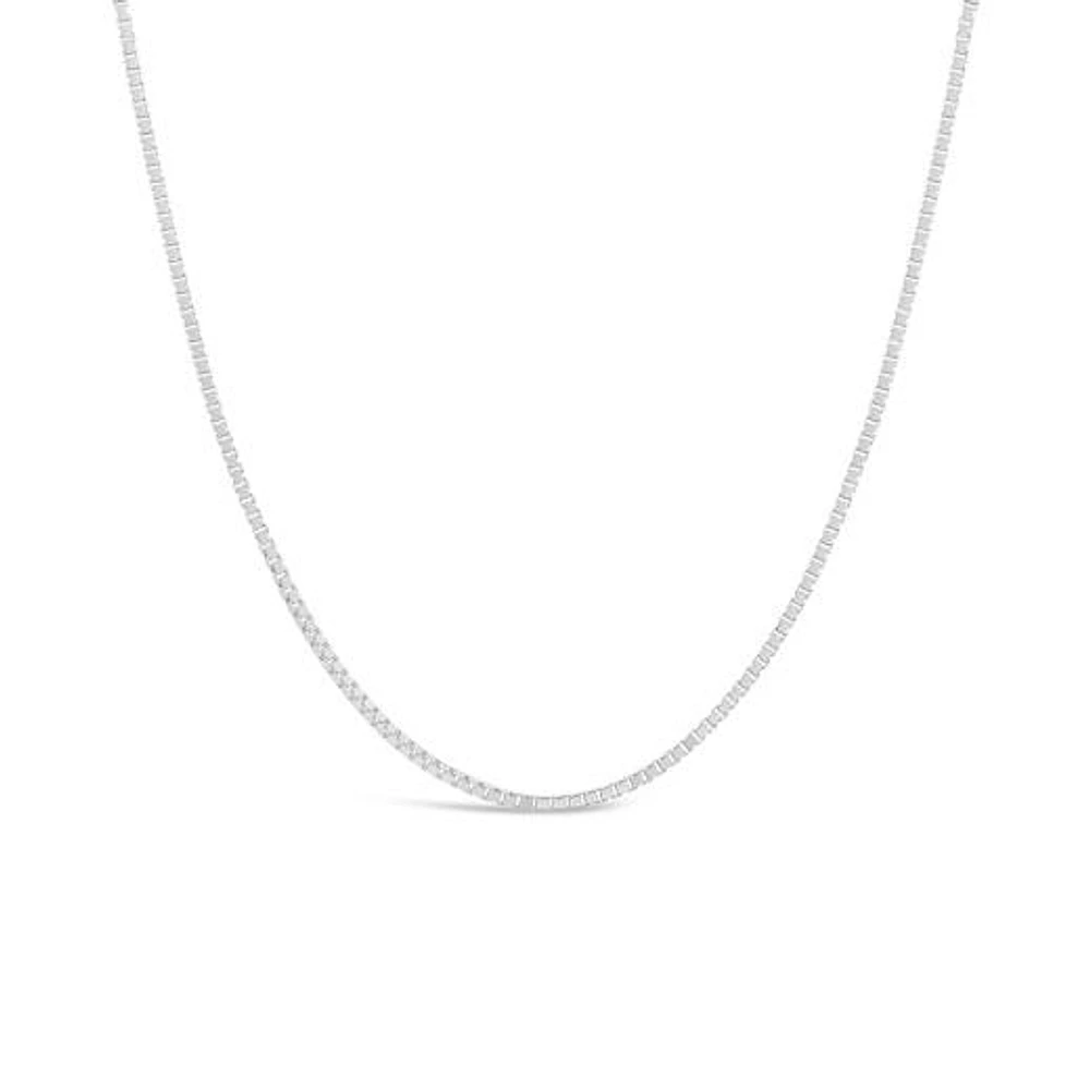 10K White Gold 18" 0.8mm Box Chain