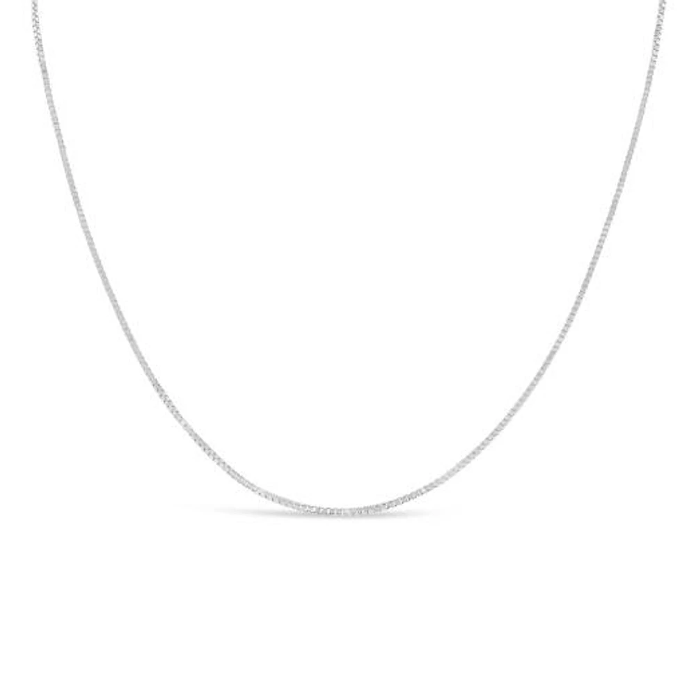 10K White Gold 16" 0.8mm Box Chain