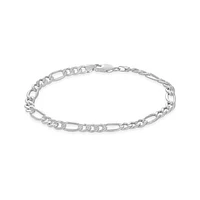 10K White Gold 8.5" 6.1mm Diamond Cut Figaro Bracelet