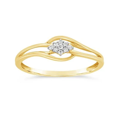 Diamond Promise Ring in 10K Yellow Gold