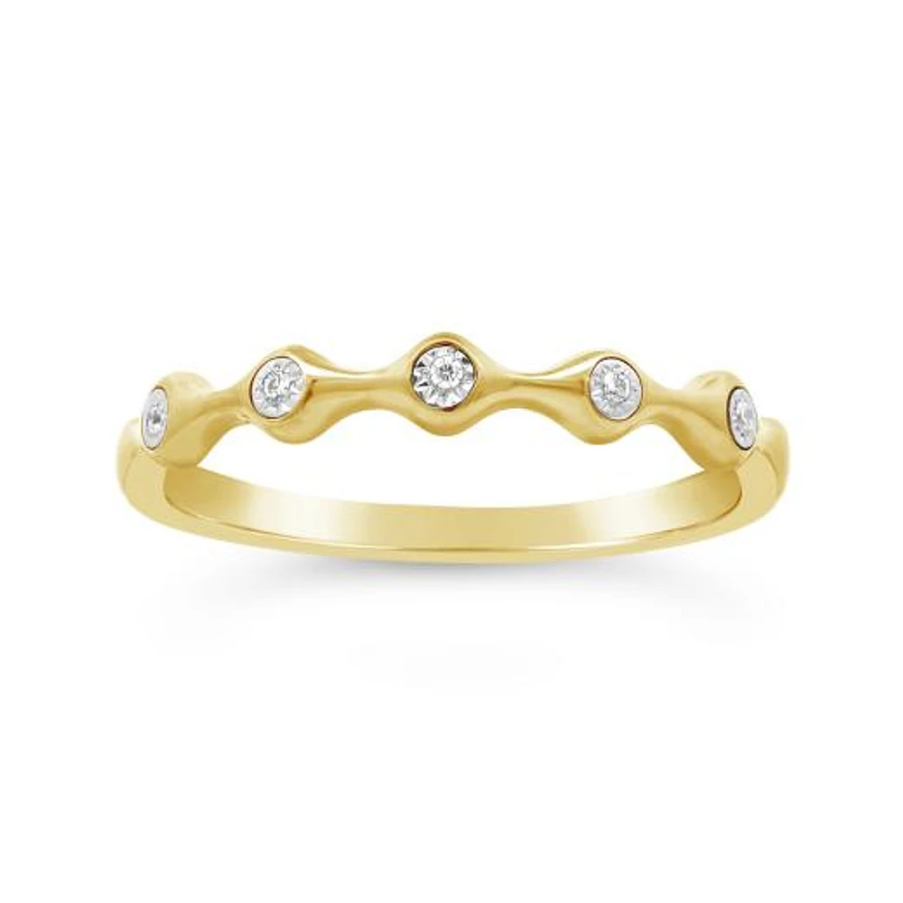 Stackable Diamond Ring in 10K Yellow Gold