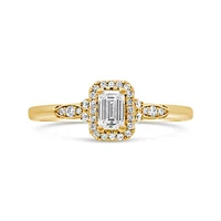 Glacier Fire Emerald Cut Canadian 0.44CTW Engagement Ring in 14K Yellow Gold