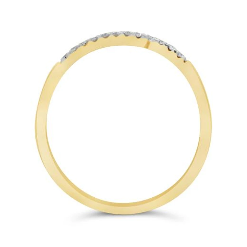 Diamond Bypass Fashion Ring in 10K Yellow Gold