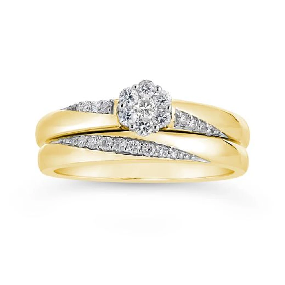 0.25CTW Diamond Bridal Set in 10K Yellow Gold