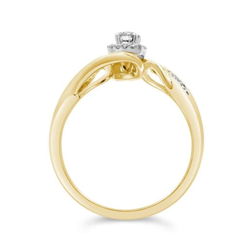 0.30CTW Diamond Bridal Set in 10K Yellow Gold